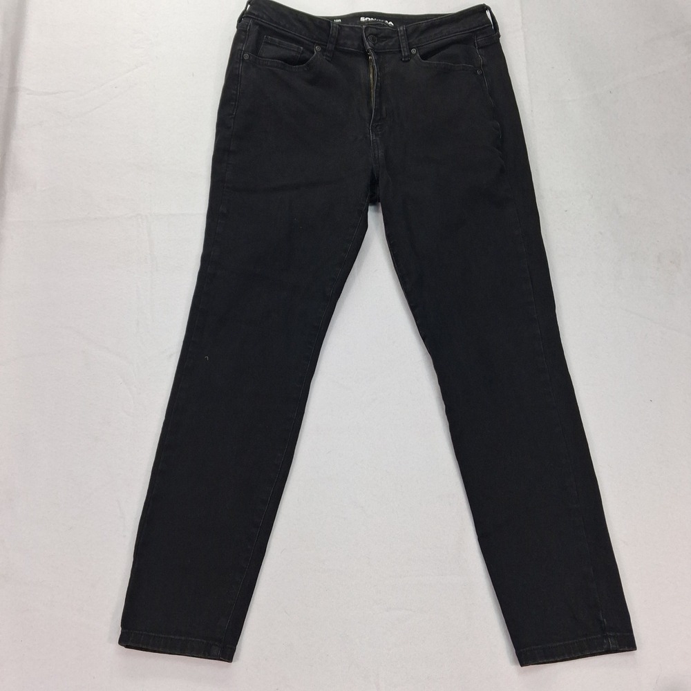 Sonoma Jeans Women 10R Curvy Skinny Black Stretch EUC